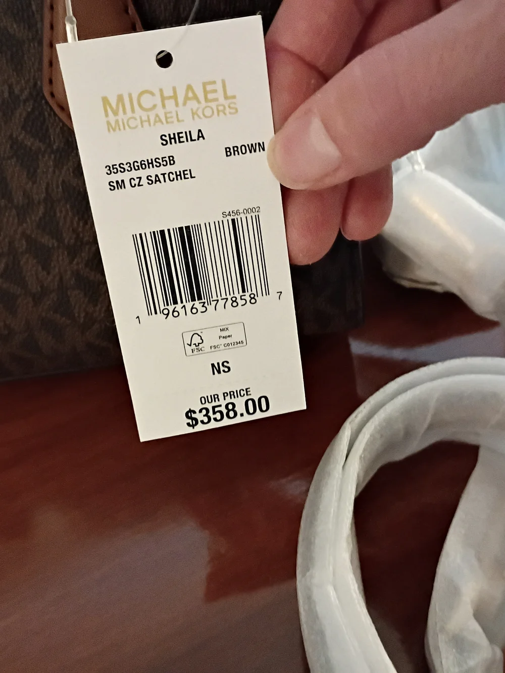 Michael Kors Brown Monogram Satchel with Matching Wallet